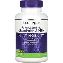 Глюкозамін, Хондроїтин та MSM Natrol Glucosamine, Chondroitin and MSM 150 таблеток (NTL00224)