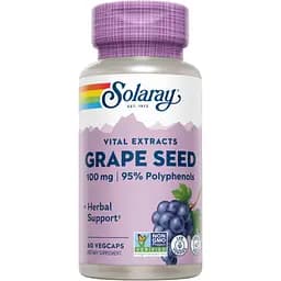 Екстракт виноградних кісточок Solaray Grape Seed Extract 100 мг 60 вегетаріанських капсул (2023-10-3021)