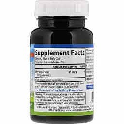Вітамін К-2 Carlson Labs Vitamin K2 MK-7 45 мкг 180 капсул - мініатюра 2