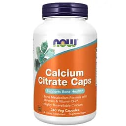 Цитрат Кальцію з комплексом додаткових мінералів Now Foods Calcium Citrate Caps 240 vcaps