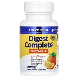 Комплекс ферментів Enzymedica Digest Complete, 30 жувальних таблеток - Апельсин