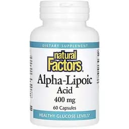 Альфа-липоевая кислота Natural Factors Alpha-Lipoic Acid 400 mg, 60 капсул для антиоксидантной защиты