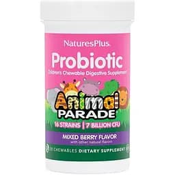Дитячий пробіотик Natures Plus Animal Parade Probiotic, 30 жувальних таблеток - Ягоди