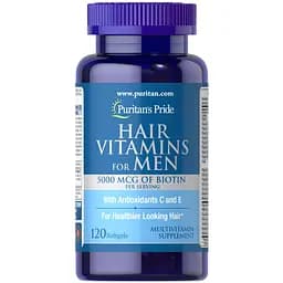 Вітамінно–мінеральний комплекс Puritans Pride Men`s Hair Vitamins 120 softgels