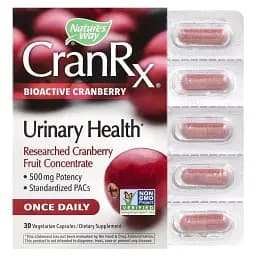 Клюква биоактивная для здоровья мочевыводящих путей Nature's Way CranRx Bioactive Cranberry Urinary Health 500 мг 30 вегетарианских капсул