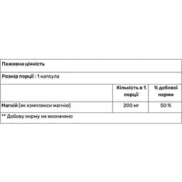 Магній Хелат Haya Labs Chelated Magnesium 200 мг 60 капсул - мініатюра 2