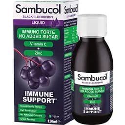 Натуральна добавка Sambucol Black Elderberry Immuno Forte Sugar Free, 120 мл