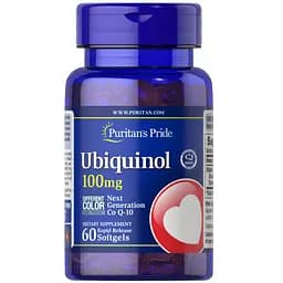 Убіхінол Puritan's Pride Ubiquinol 100 мг 60 капсул