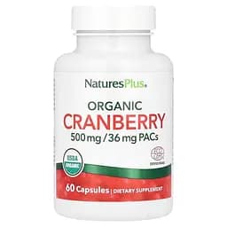 Журавлина Natures Plus Organic Cranberry 500 mg, 60 капсул