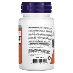 Вітаміни та мінерали NOW Zinc 50 mg, 100 таблеток - мініатюра 3