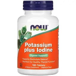 Витамины и минералы Now Potassium plus Iodine 180 таблеток