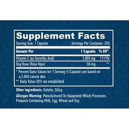 Вітамін С + Шипшина Haya Labs High Potency Vitamin C 1000 mg with rose hips 100 таблеток - мініатюра 3
