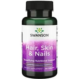 Вітаміни для волосся шкіри та нігтів Swanson Hair Skin Nails 60 tab (1086-100-64-6243232-20)