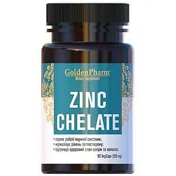 Вітаміни та мінерали Golden Pharm Zinc Chelate 90 вегакапсул