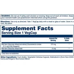 Дикий ямс Solaray Wild Yam Root Extract 275 мг 60 капсул - мініатюра 2