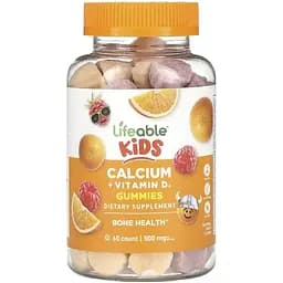 Дієтична добавка Lifeable Kids Calcium + Vitamin D 60 жувальних цукерок