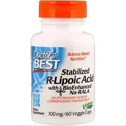 R-Липоевая кислота Doctor's Best R-Lipoic Acid 100 мг 60 капсул
