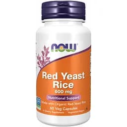 Красный ферментированный рис Now Foods 600 мг 60 капсул