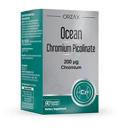 Хром піколінат Orzax Ocean Chromium Picolinate 200 mcg 90 капсул для підтримкирівня рівня цукру в крові