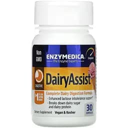 Ферменты для переваривания лактозы Enzymedica Dairy Assist 30 капсул