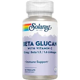Бета-Глюкан з вітаміном С Solaray Beta Glucan with Vitamin C 10 мг 60 вегетаріанських капсул (2023-10-3008)