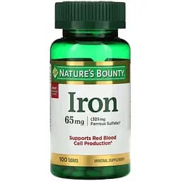 Залізо Nature's Bounty Iron 65 мг 100 таблеток