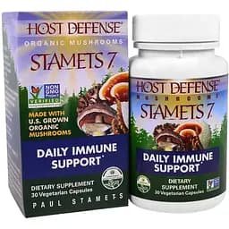 Щоденна підтримка імунітету комплекс із 7 грибів Fungi Perfecti Stamets 7 Daily Immune Support 30 вегетаріанських капсул