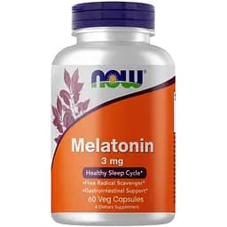 Натуральная добавка Now Melatonin 3 мг 60 вегакапсул