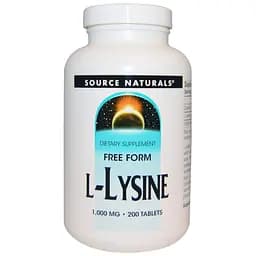 Лизин Source Naturals L-Lysine 1000 мг 200 таблеток