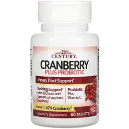 Журавлина з пробіотиком 21st Century Cranberry Plus Probiotic 60 таблеток