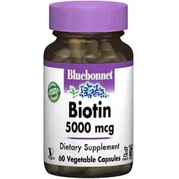 Витамин B7 Bluebonnet Nutrition Biotin 5000 мкг 60 вегетарианских капсул
