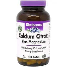 Витамины и минералы Bluebonnet Calcium Citrate Plus Magnesium 180 капсул