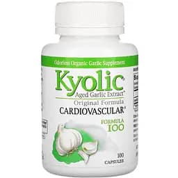 Экстракт чеснока Kyolic Aged Garlic Extract Cardiovascular для сердечно-сосудистой системы 100 капсул
