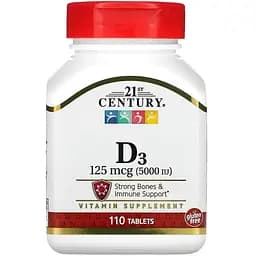 Вітамін D3 21st Century D3 125 mcg 5000 IU 110 таблеток