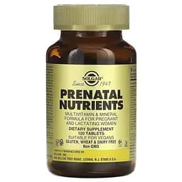 Комплексний препарат Solgar Prenatal Nutrients Multivitamin & Mineral, 120 таблеток для вагітних і жінок, що годують