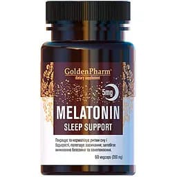 Натуральна добавка Golden Pharm Melatonin Sleep Support 5 mg 60 вегакапсул