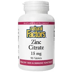 Дієтична добавка Natural Factors Zinc Citrate 15 мг 90 таблеток - мініатюра 1