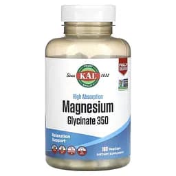 Магній гліцинат KAL Magnesium Glycinate 350 mg, 160 вегакапсул для підтримки м'язів, кісток та нервової системи - мініатюра 1
