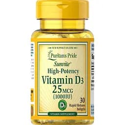 Вітаміни та мінерали Puritan's Pride Vitamin D3 1000 IU 30 капсул