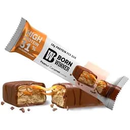 Батончик протеїновий Born Winner Deluxe зі смаком хрусткої арахісової карамелі 64 г