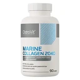 Морський колаген OstroVit Marine Collagen 2040 mg, 90 капсул для здоров'я шкіри, волосся, нігтів та суглобів - мініатюра 1
