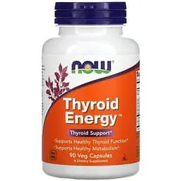 Натуральна добавка Now Thyroid Energy 90 вегакапсул