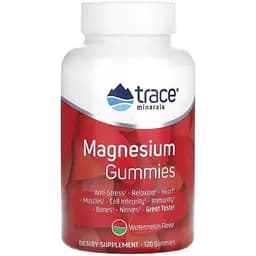 Магній Trace Minerals Magnesium Gummies зі смаком кавуна 120 цукерок