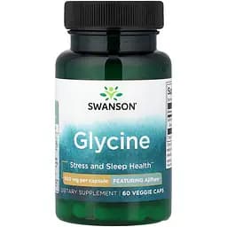 Гліцин Swanson Glycine 500 мг 60 веганських капсул