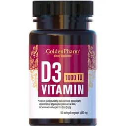 Вітамін D3 1000 МО Golden Pharm 150 мг 90 капсул