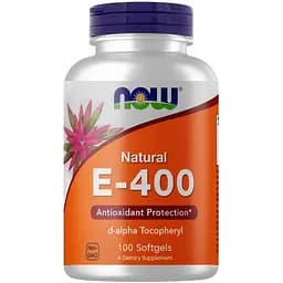 Витамины и минералы Now Vitamin E-400 D-Alpha Tocopheryl 100 капсул