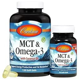MCT & Омега-3 Carlson 120+30 желатинових капсул