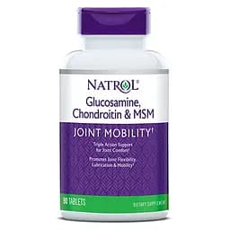 Препарат для суглобів і зв'язок Natrol Glucosamine Chondroitin MSM 90 таблеток