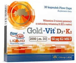 Вітаміни та мінерали Olimp Gold-Vit D3+K2 2000 UI, 30 капсул
