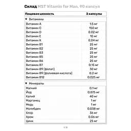 Вітаміни та мінерали MST Nutrition Vitamin for Man, 90 капсул - мініатюра 3